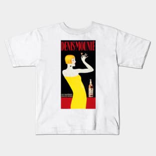 DENIS MOUNIE Vintage French Wines Alcoholic Art Deco Style Advertisement Kids T-Shirt